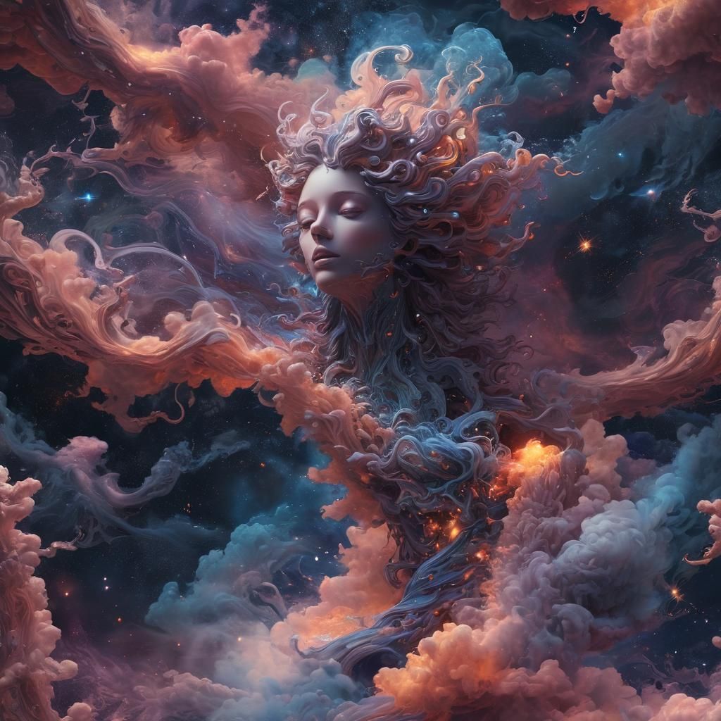 Astral Entity in Cosmic Dreamscape