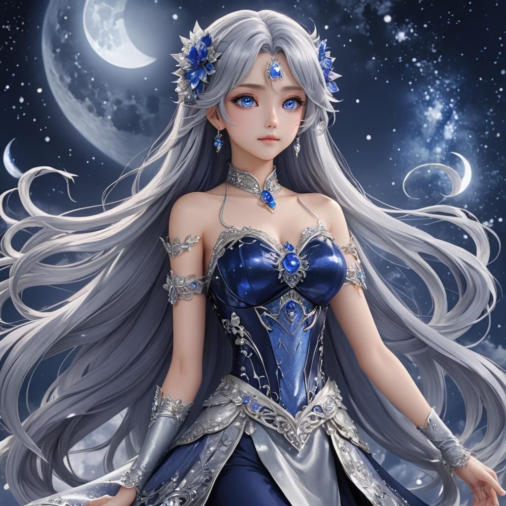 Ethereal Anime Portrait of Luna in 3D