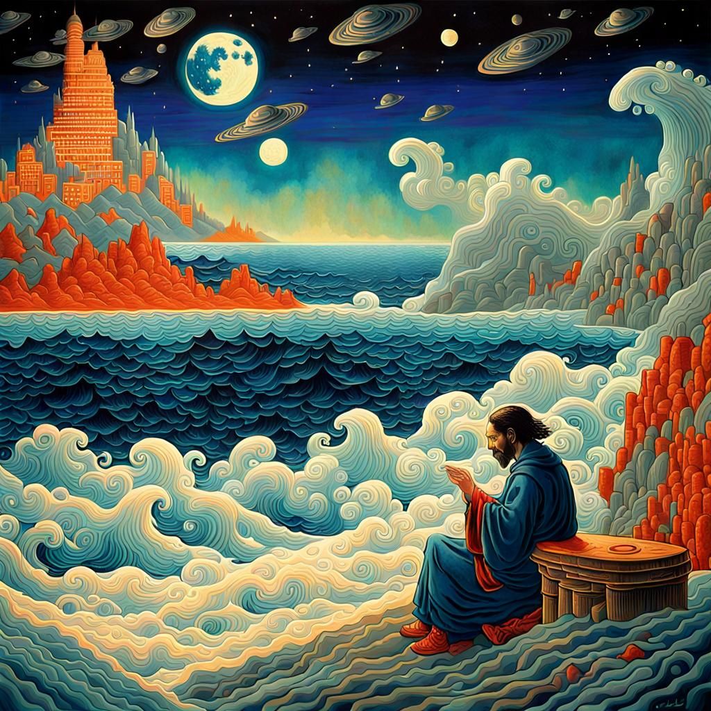 Divine Intervention: Ukiyo-e Sci-Fi Meets Spiritualism