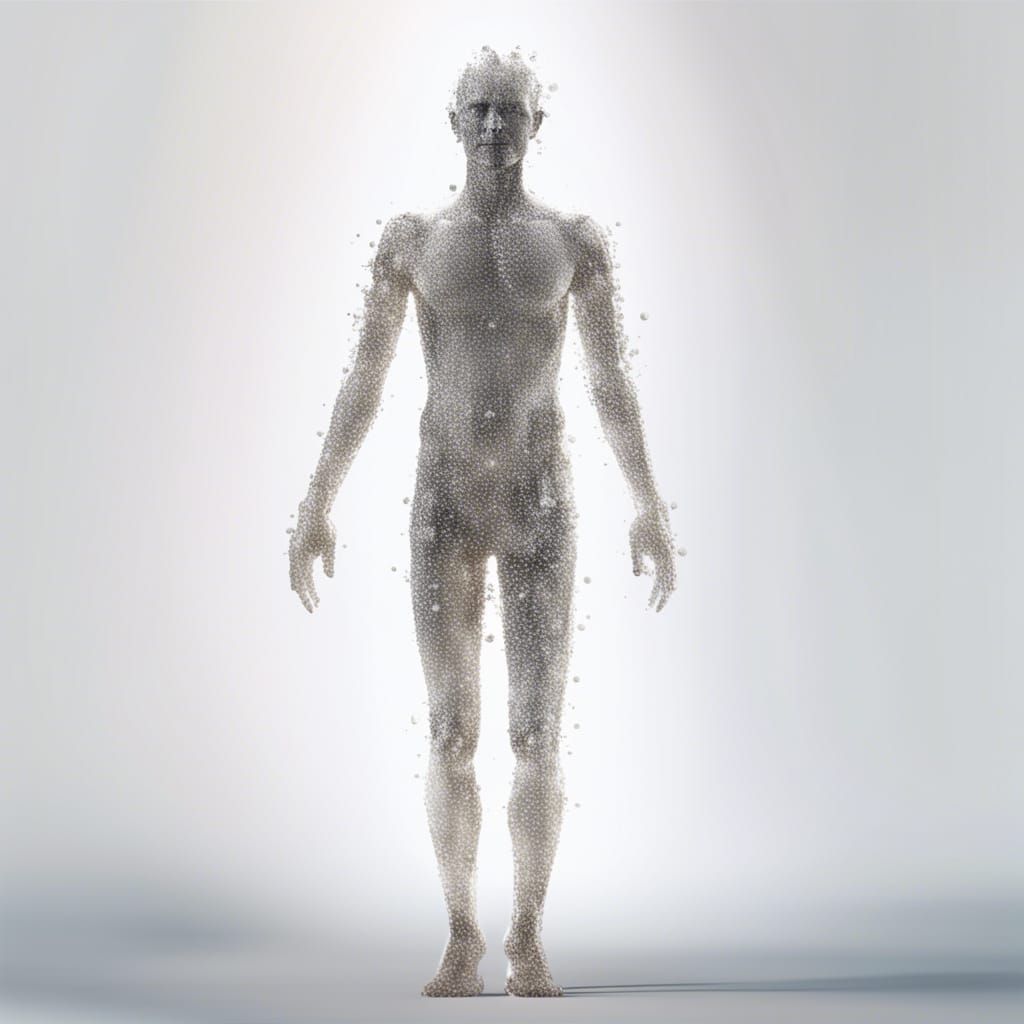 Human Figure Formed From Point Cloud