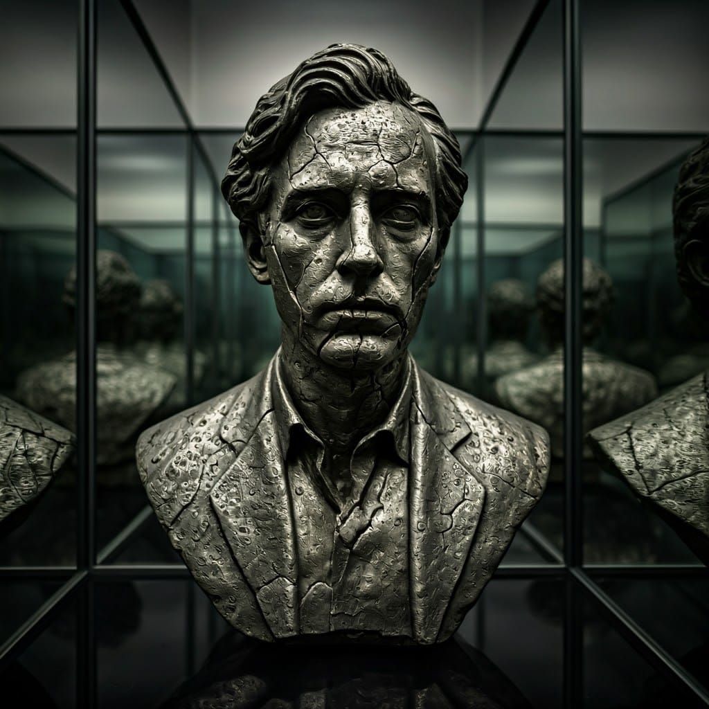 Expressionist Portrait in a Mirrored Room