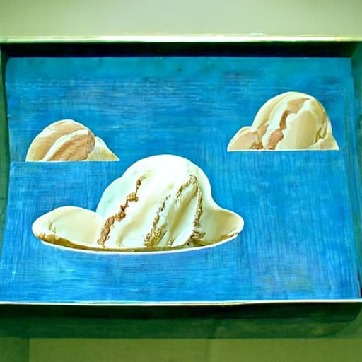 Surreal Ice Cream in Magritte Style