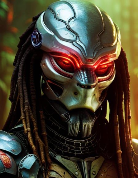 Hyper-Detailed Predator Portrait in Jungle Setting