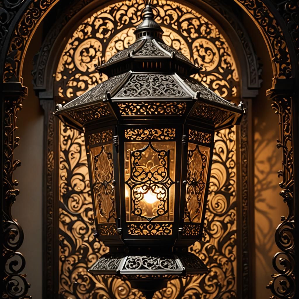 Filigree Lantern with Glittering Light, Fantasy Concept Art