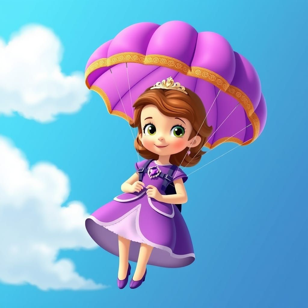 Princess Sofia's Parachute Adventure in Disney Style
