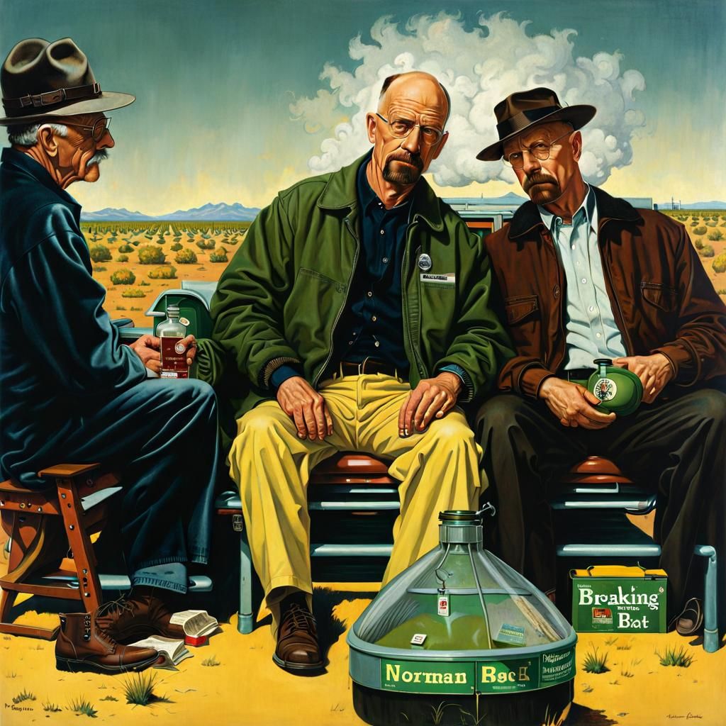 Breaking Bad in Norman Rockwell Style