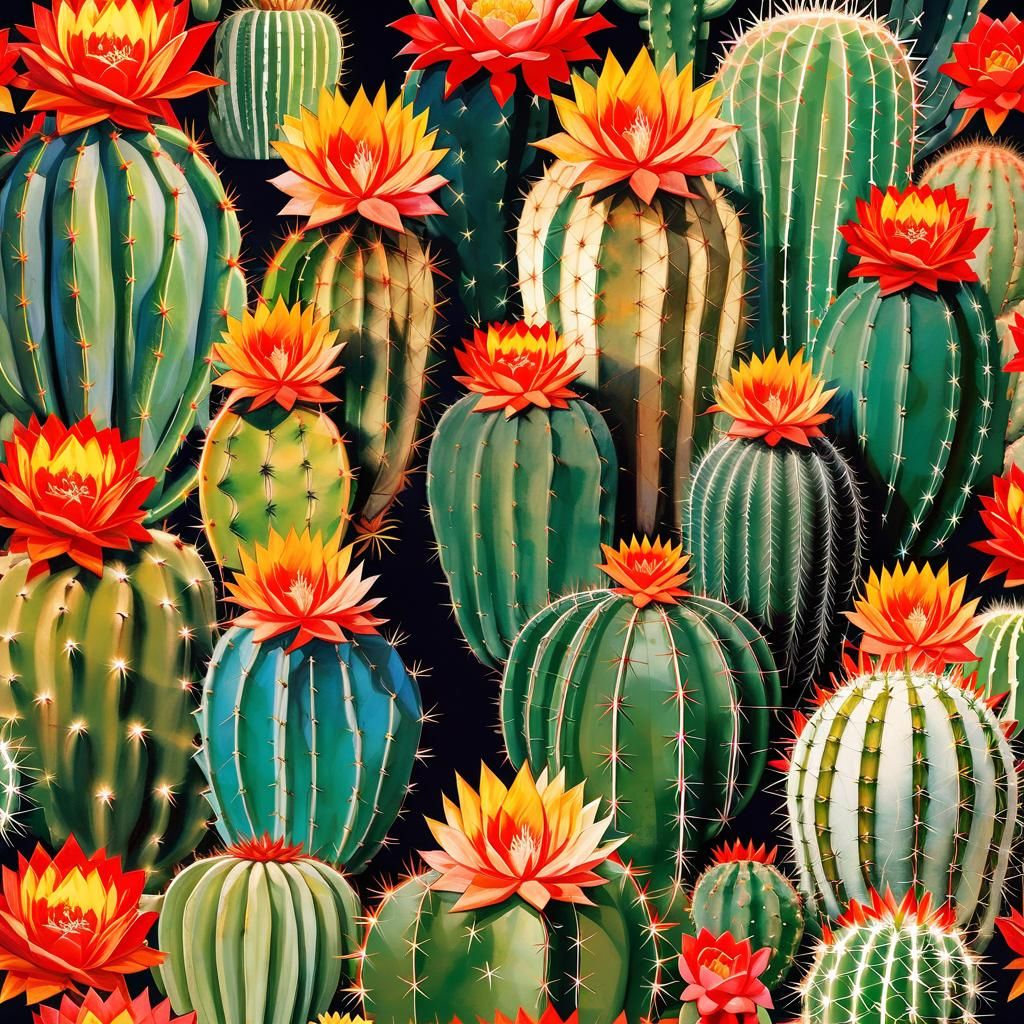 Cactus with Immense Beauty in Frida Kahlo Style