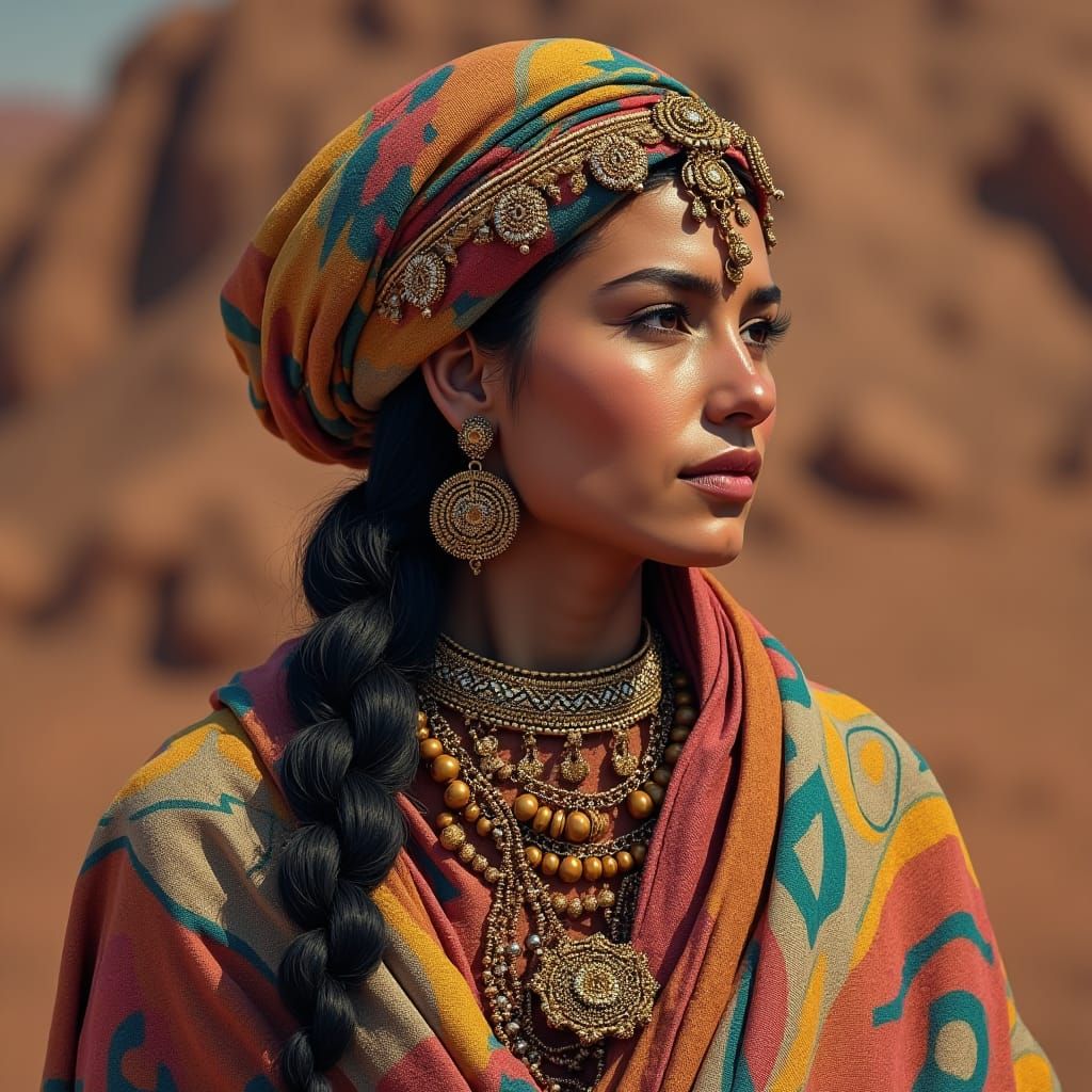 Berber Woman with Jewelry: Matte Painting Concept Art