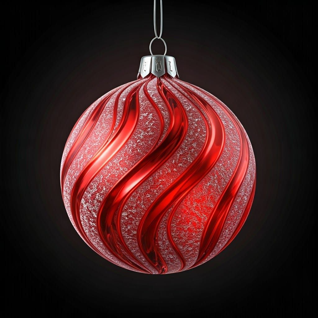 Crimson Christmas Ornament in Photorealistic Digital Art Sty...