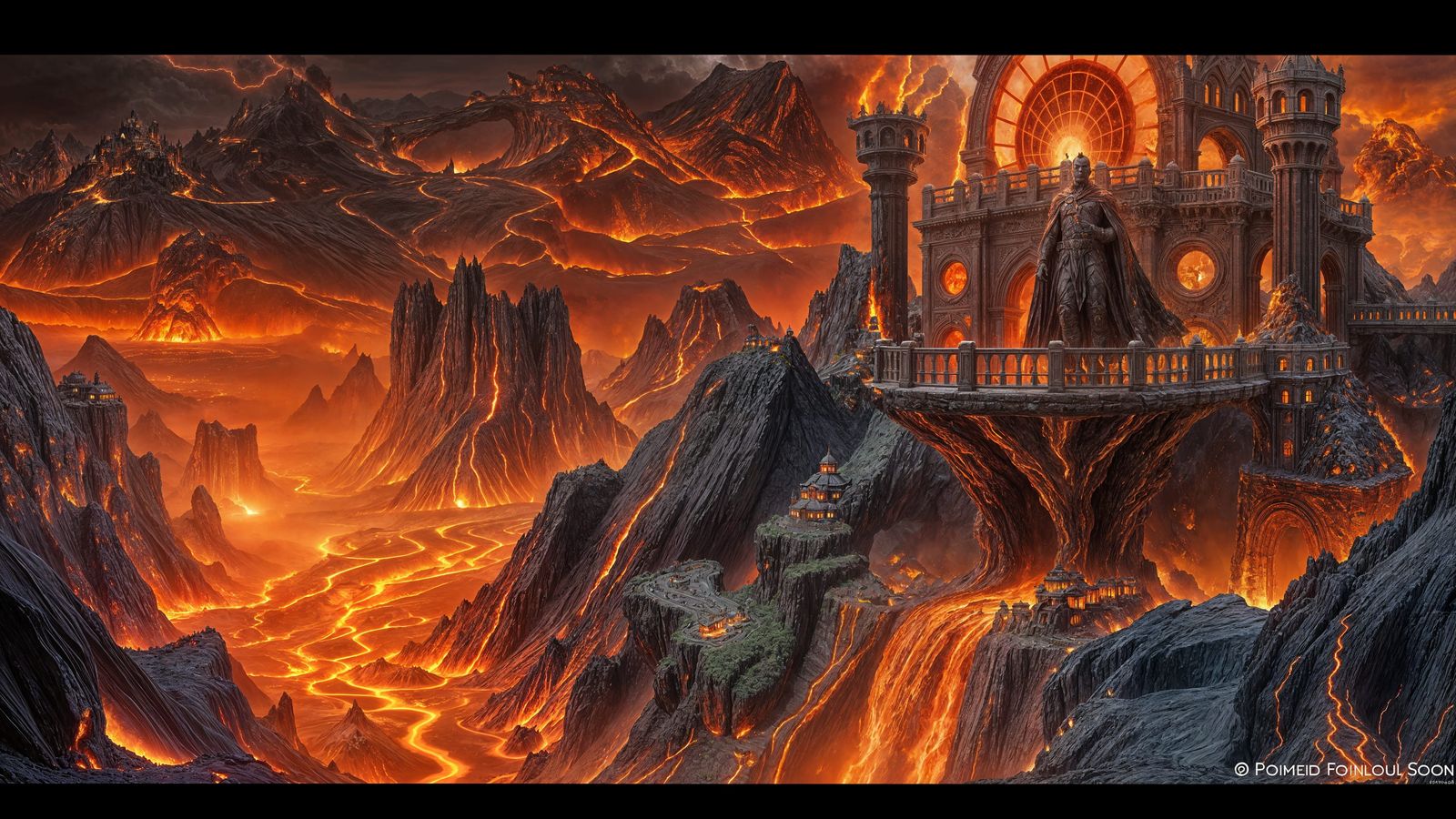 Volcanic Fortress Supervillain Hideout Concept Art