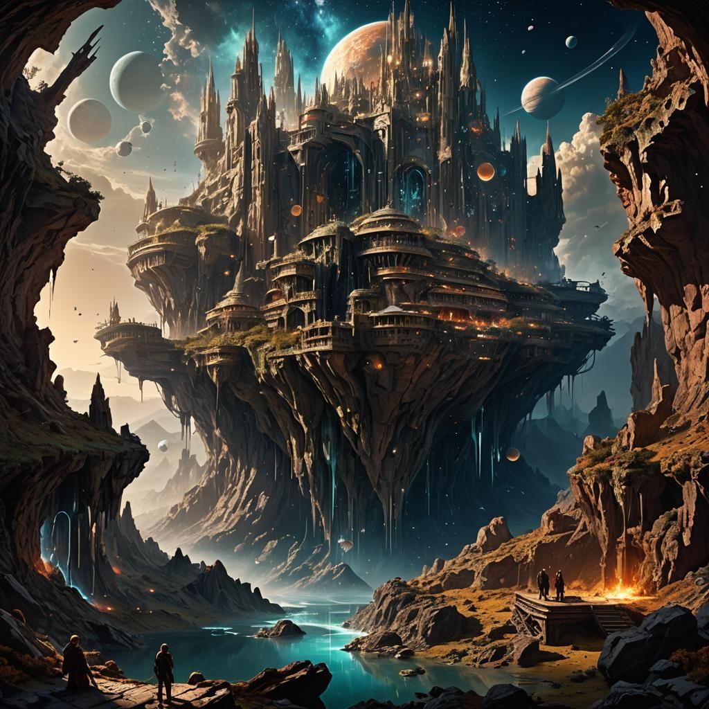 Fantastical Space Scene in Detailed Matte Painting