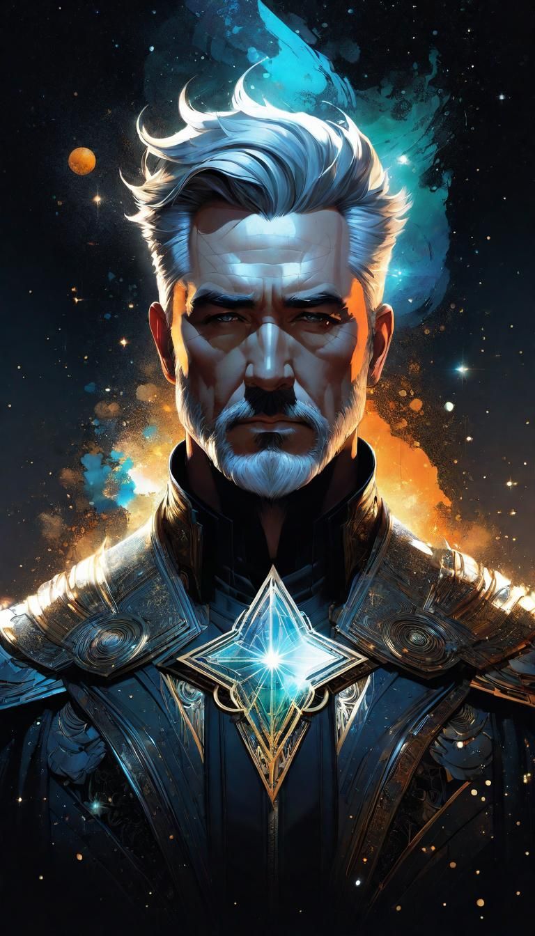 Magic Man with Shiny Aura as Digital Painting