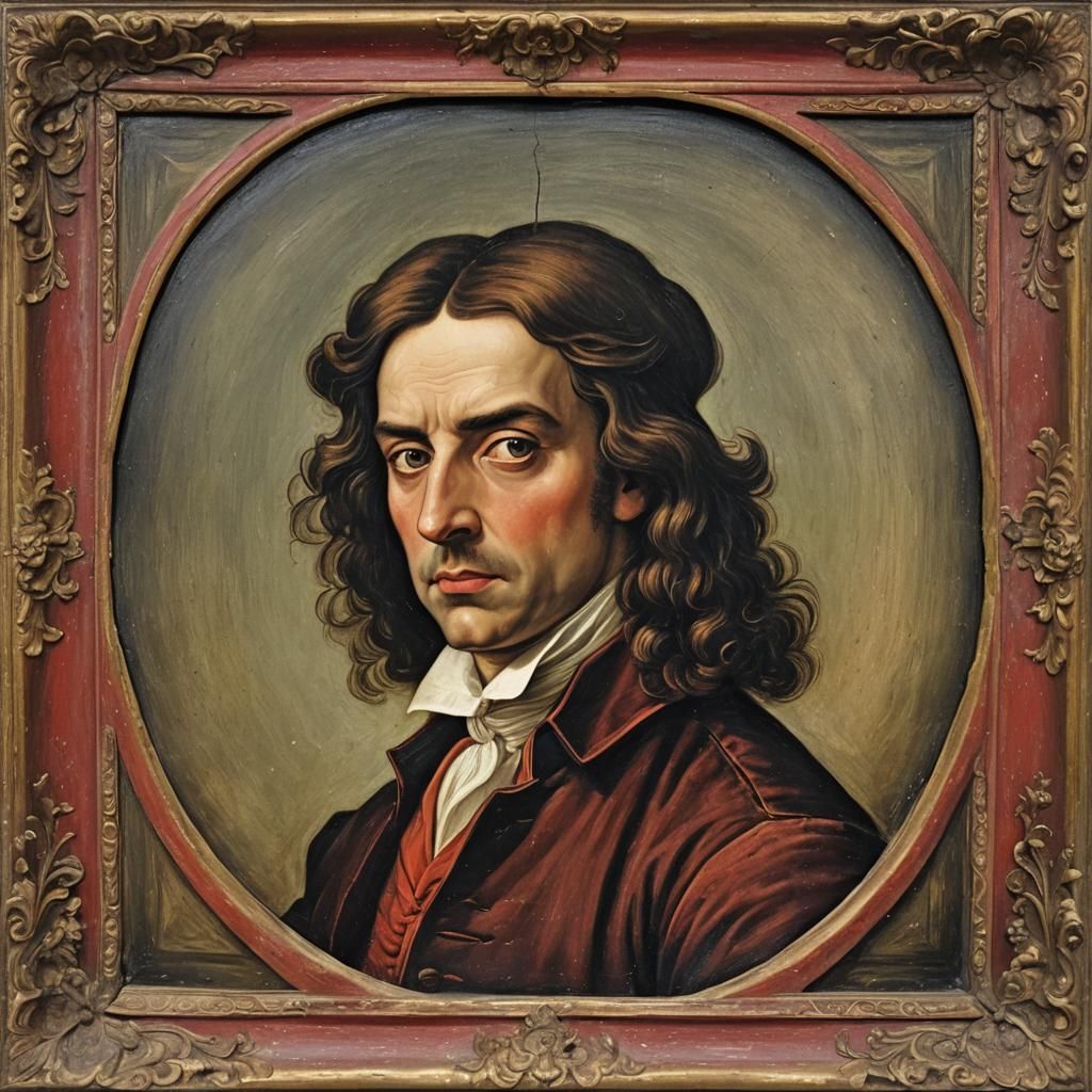 Scarlet Pimpernel in Da Vinci's 1800s Oil Canvas Style