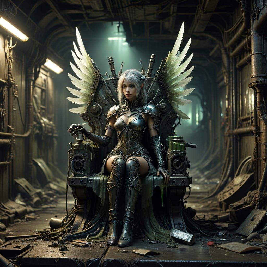 Post-Apocalyptic Fairy on Soda Can Throne