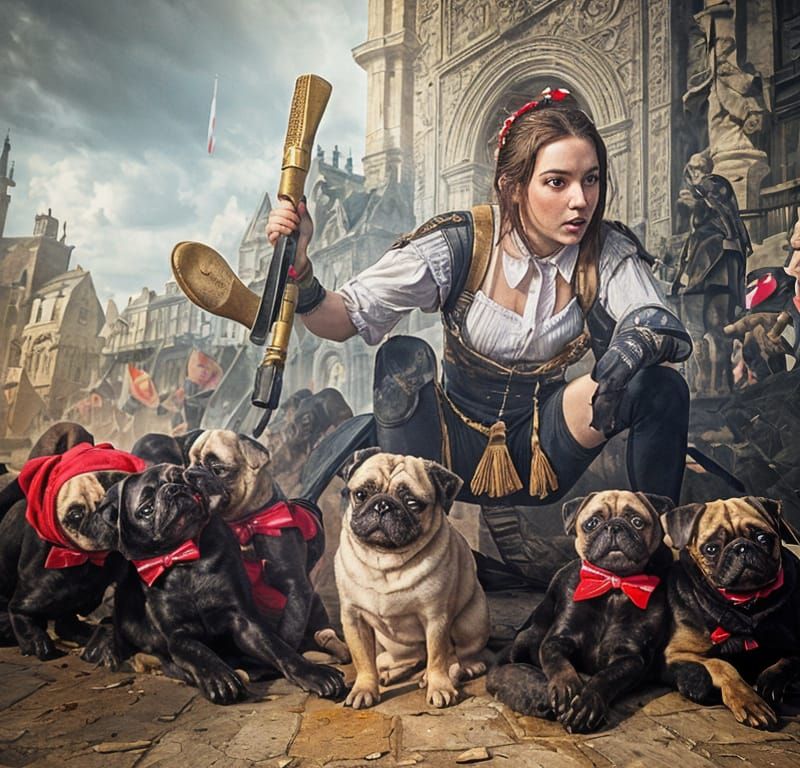 Pug Leading a French Revolution