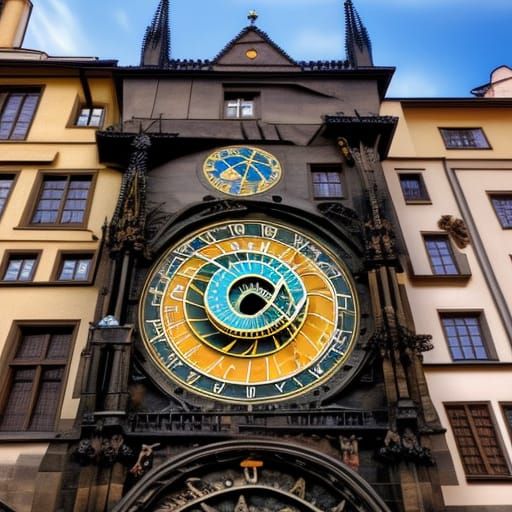 Prague Astronomical Clock in 3D Game Style