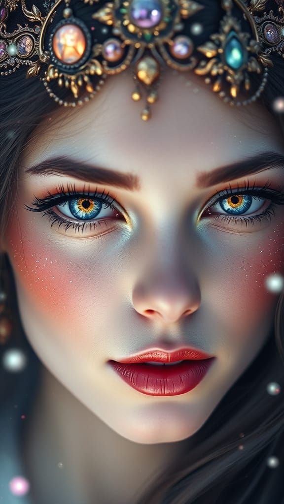Cosmic Goddess Portrait in Hyper-Realistic Digital Art