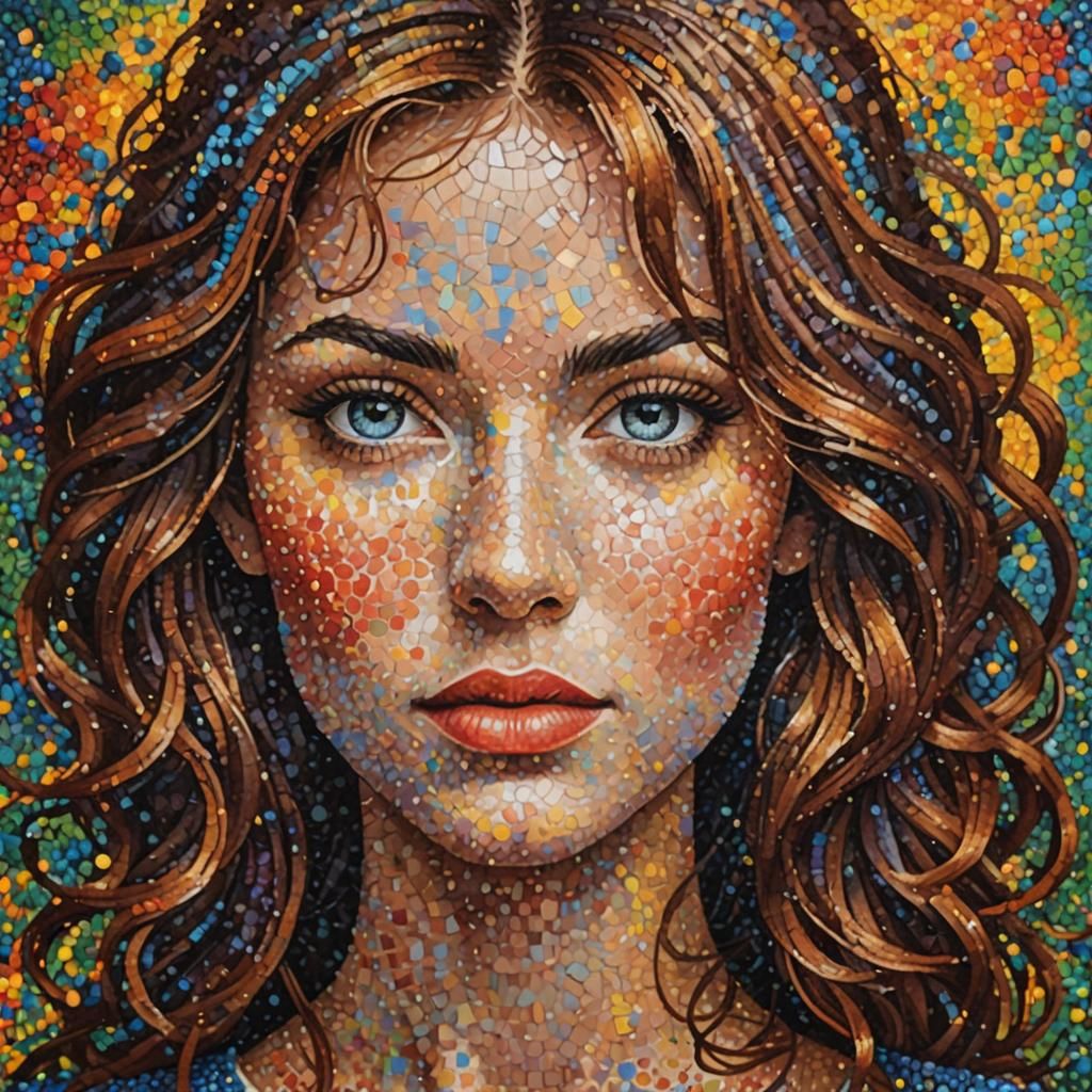 Pointillism Portrait in Georges Seurat Style