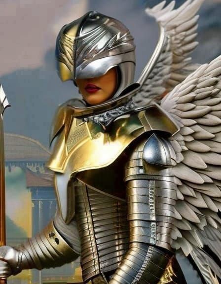 Terrifying Angel Knight with Flaming Sword