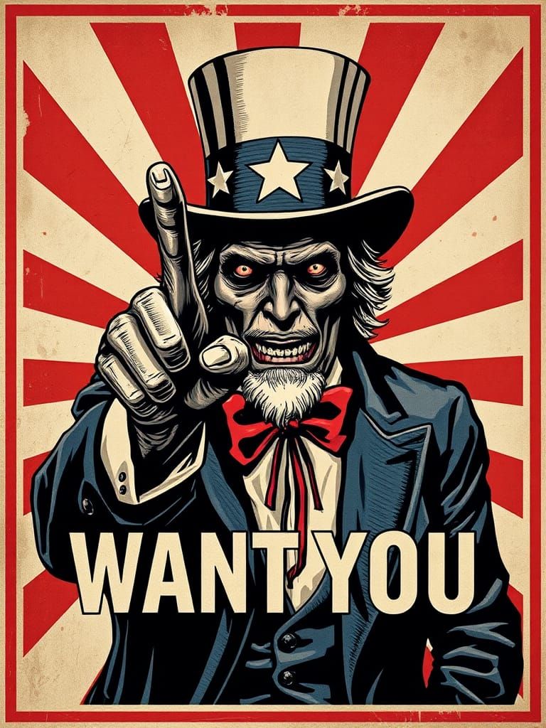 Zombie Uncle Sam Wants You: Horror Art