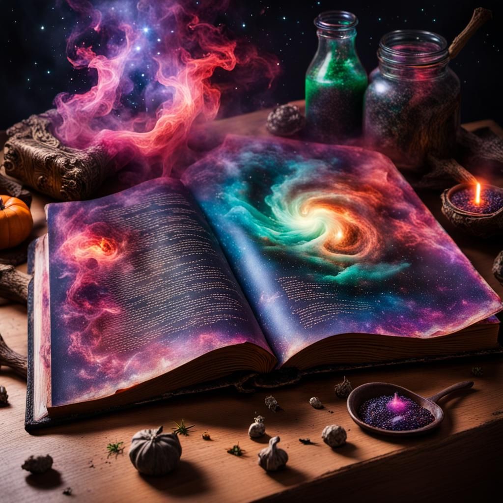 Nebula Galaxy Emerges from Spell Book
