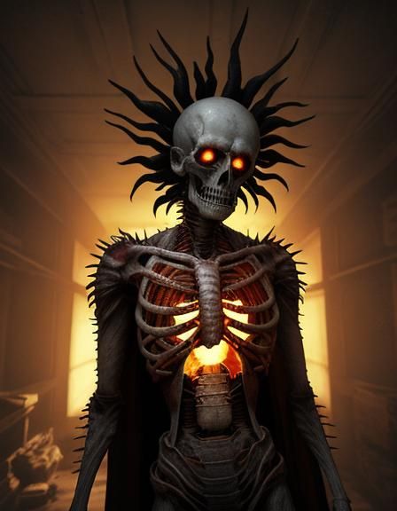 Blazing Sun Inside Ribcage: Horror Fantasy Art