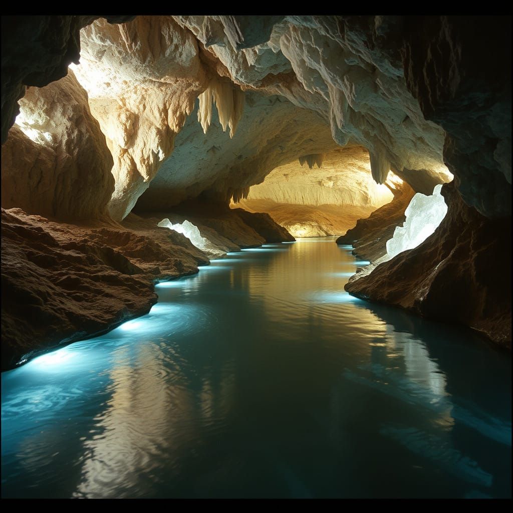 Breathtaking Crystal-Caverns Illuminated by Ethereal Glow