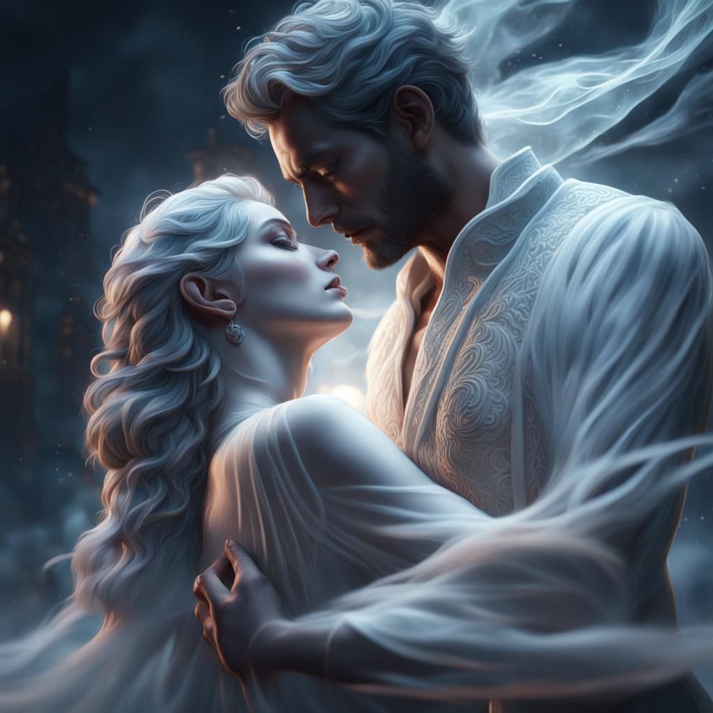 Ethereal Ghosts Dancing: A Detailed Matte Painting