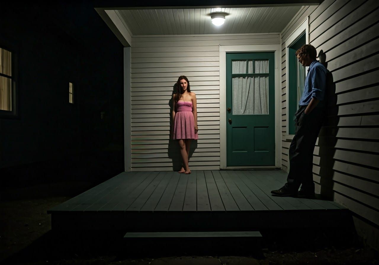 Midnight Intimacy on a Vintage Porch