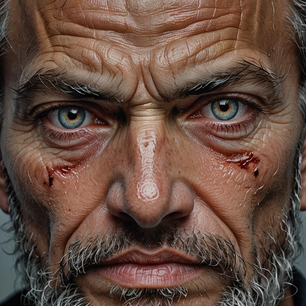 Soulless Demon Close-up Portrait in Sharp Focus