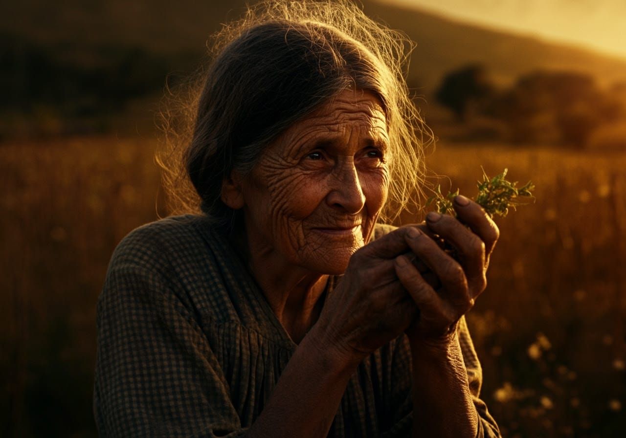 A Saint in a dress made of gingham