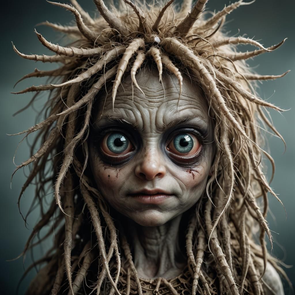 Cute Googly-Eyed Monster Portrait in Surrealist Style