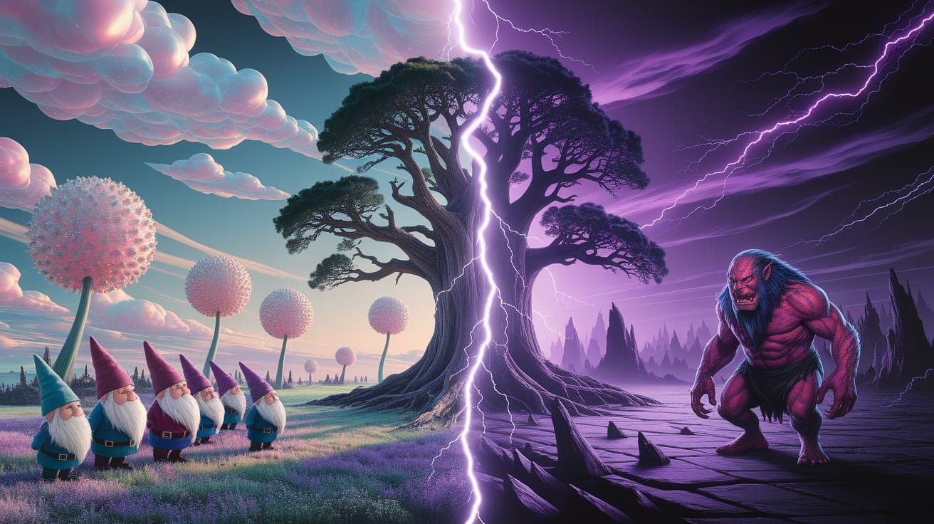Tree Divided: Gnomes' Dream vs. Ogre's Wasteland