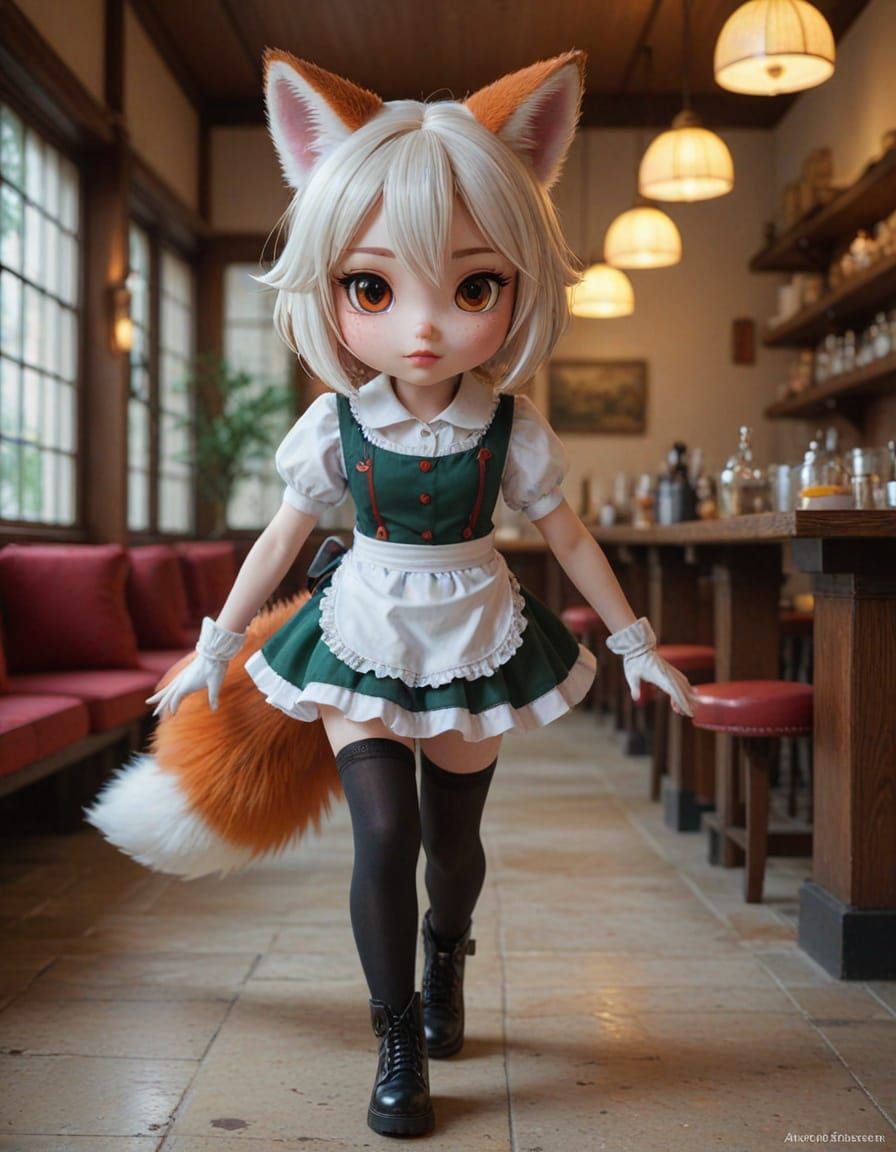 Foxgirl Waitress in Kyoto: Pixar Horror Style