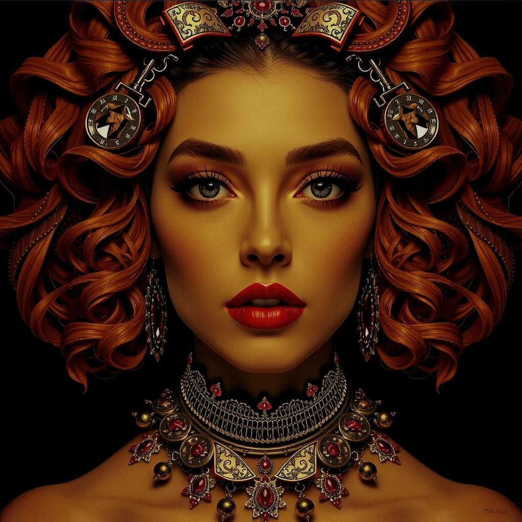 Swirling Scarlet and Crimson Abstract Forms