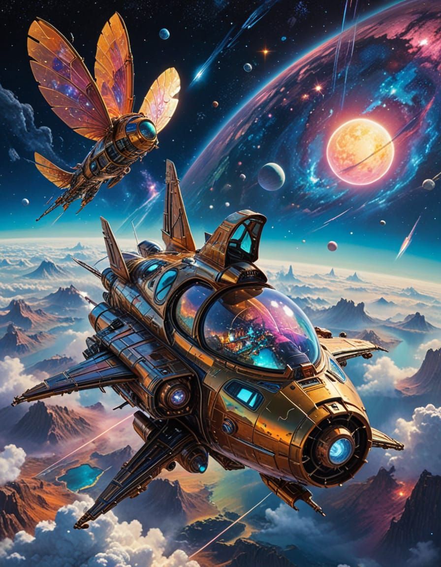 Vibrant Exoplanet Odyssey in Neon Cosmos