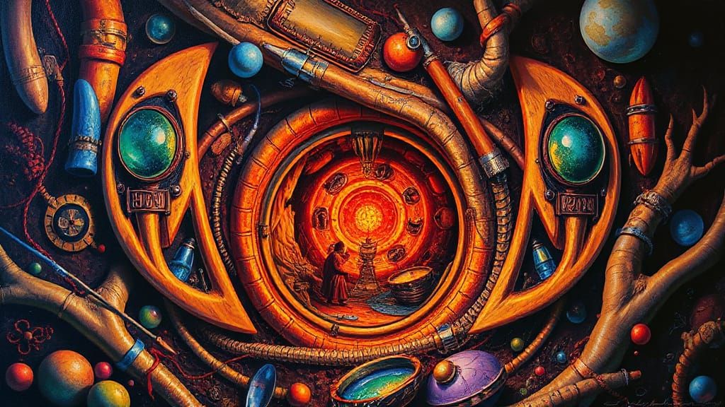 Surreal Oil Painting Inspired by Jules Verne