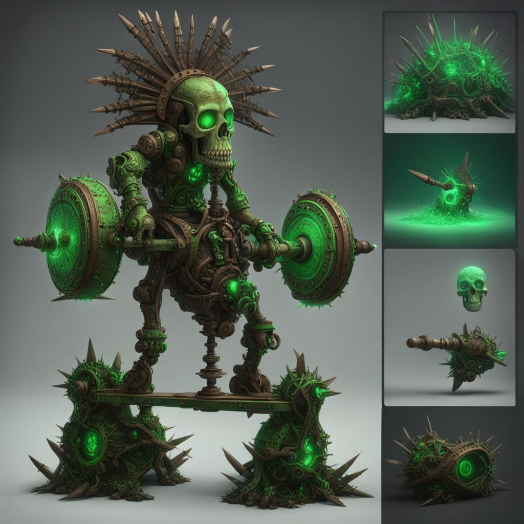 Haitian Voodoo Catapult with Glowing Projectile