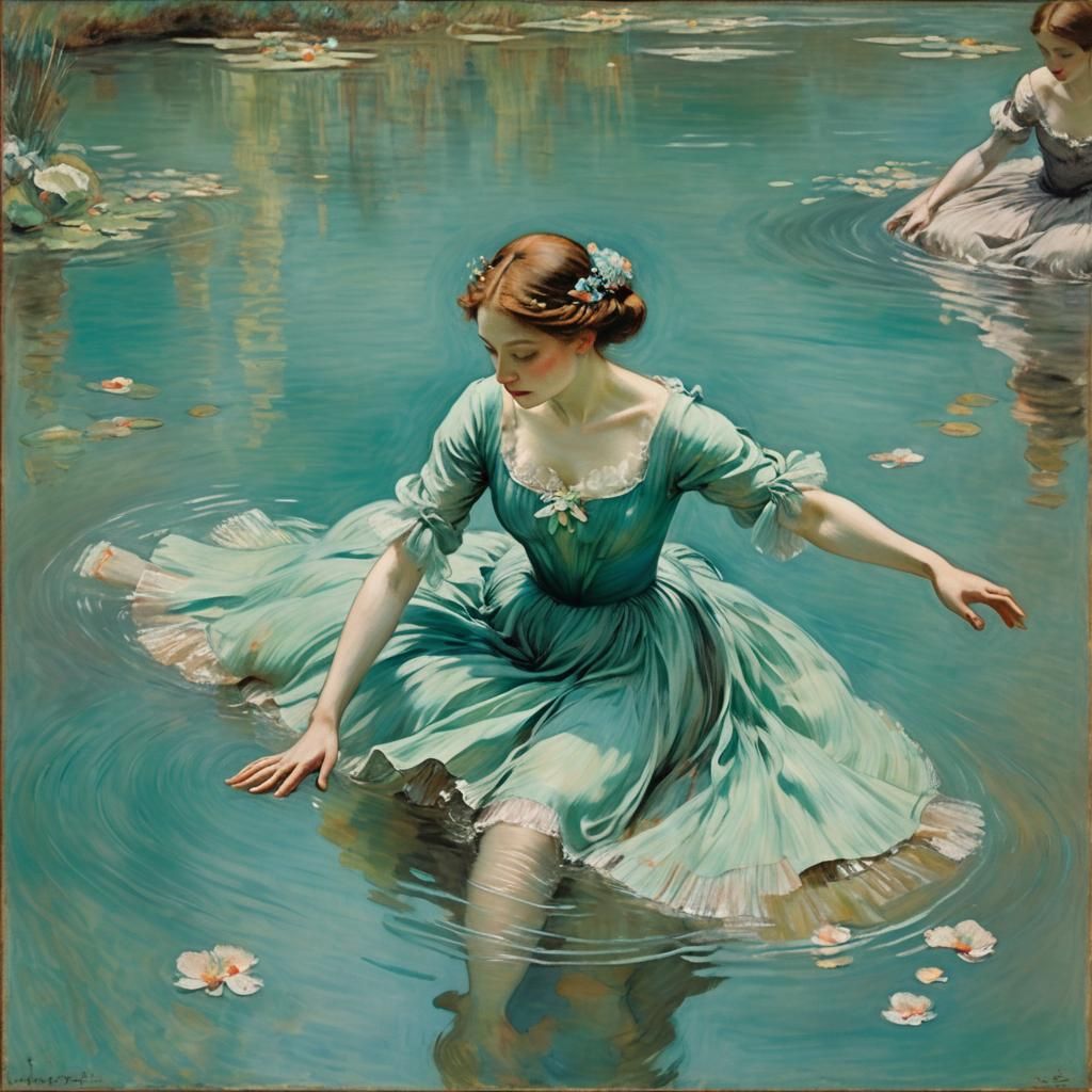 Ethereal Water Dancer in Pastel Hues