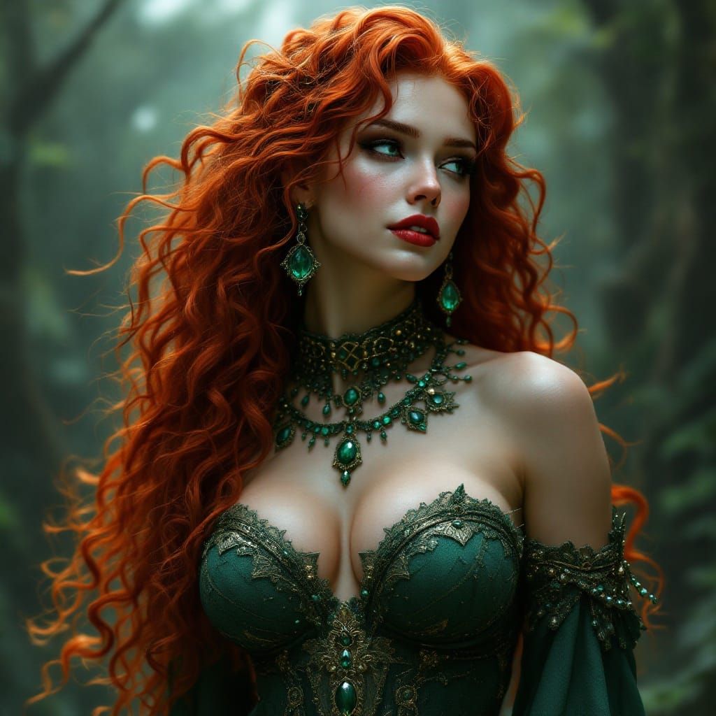 Celtic Princess in Emerald Regalia