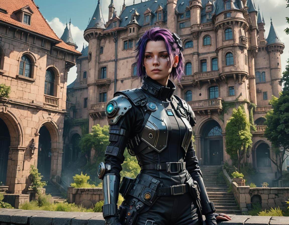 Lady 3Jane: Cyberpunk Character in Defiant Pose