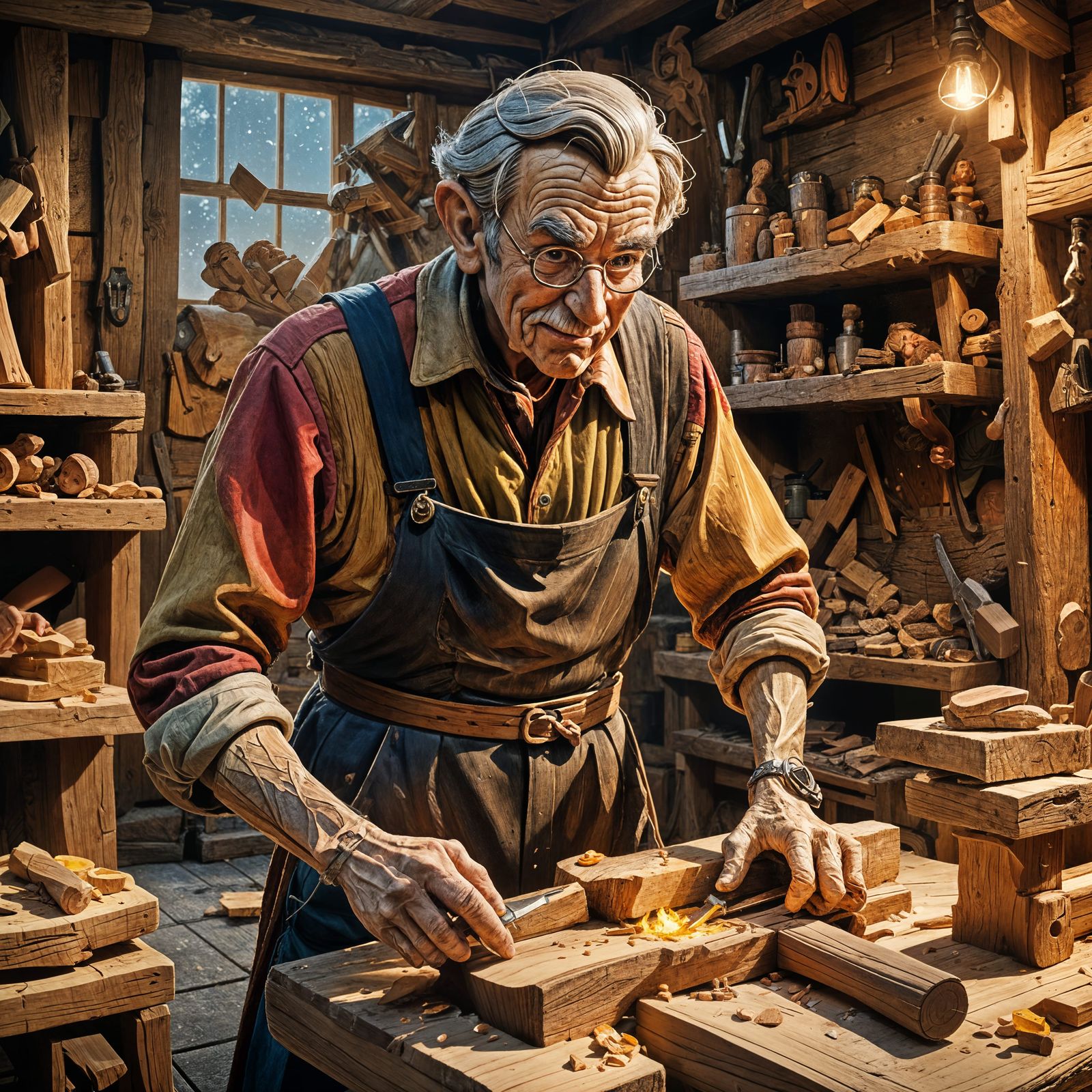 Guepetto thinking of a child to make