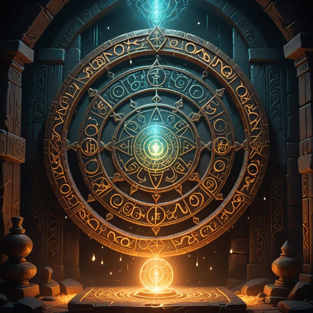 Mystical Portal in Ancient Chamber