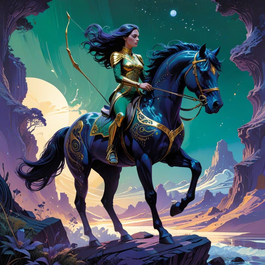 Ethereal Huntress Rides into Mystical Realm