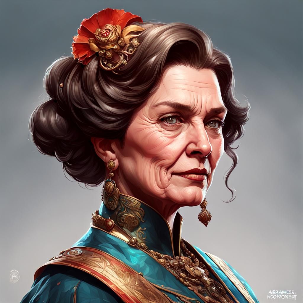 Baroness Montgomery Portrait in Art Nouveau Style