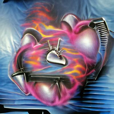 80s Airbrush Art: Killer Heart Illustration