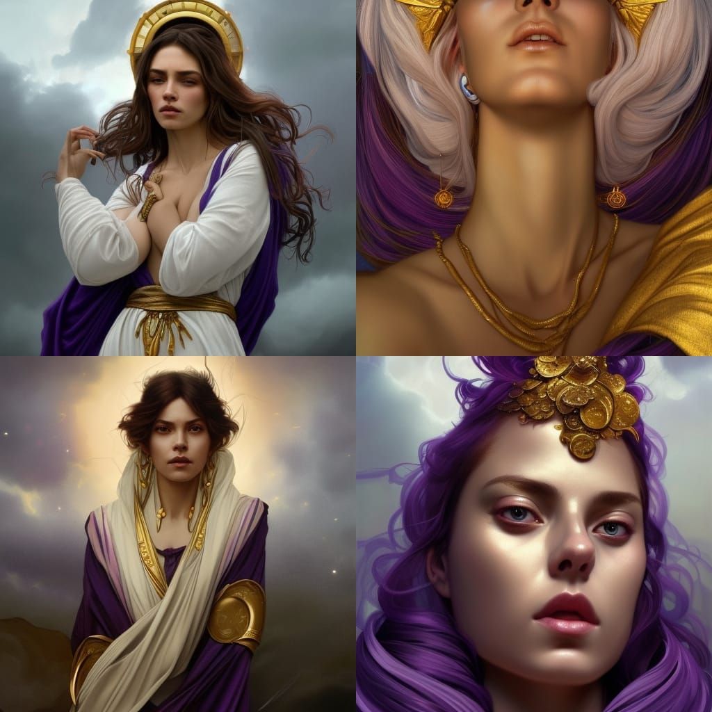 Golden Goddess Portrait in Dynamic Lighting