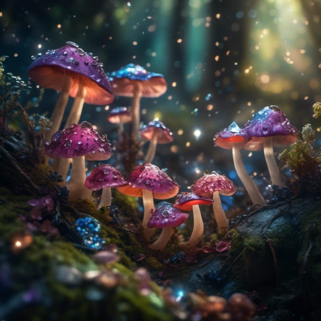 Enchanted Fairy Forest with Diamond Flowers