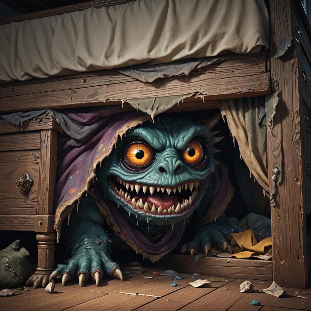 Cuddly Monster Peek as Detailed Matte Painting