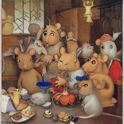 Mice Celebrate Hanukkah in Animated Renaissance Style